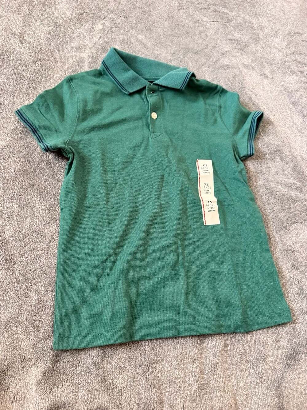 Cat & Jack Boys' Short Sleeve Tipping Polo Shirt Green Size XS (4/5)